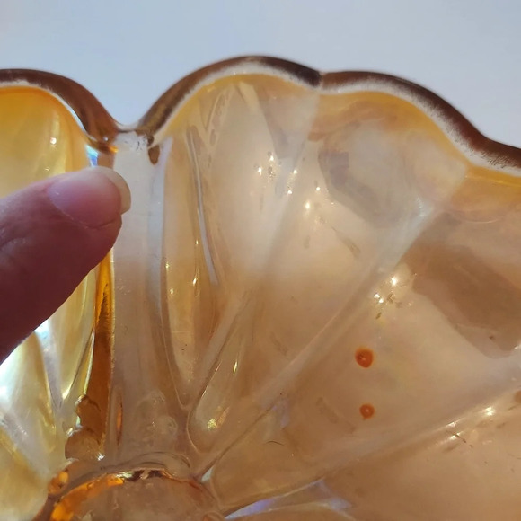 Vintage Jeanette Marigols Carnival Glass 3 Leaf Clover - Picture 12 of 12